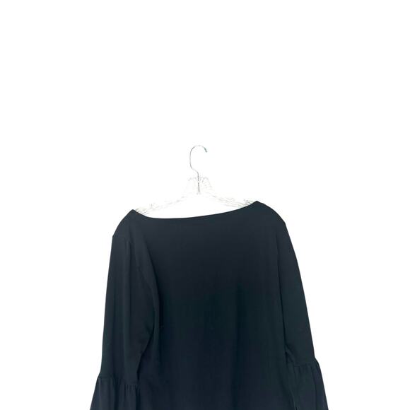 J.Crew Shirt Black Basic Classic Casual Work Crewneck Bell Sleeve Large - Picture 6 of 10